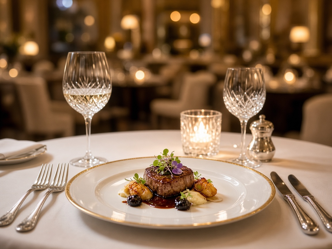 Fine dining teríték gyertyafénynél